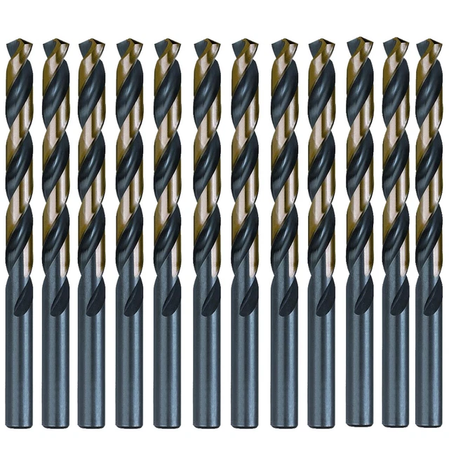 12PCS 7/32" Drill Bit Set HSS M2 Black/Gold Steel Twist Drill Bits Metal Tools