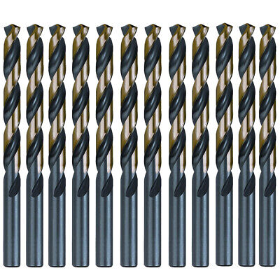 12PCS 9/32" Drill Bit Set HSS M2 Black/Gold Steel Twist Drill Bits Metal Tools