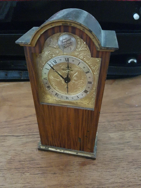 Orologio Da Tavolo Sveglia SWIZA Tempus Fugile in Ottone vintage