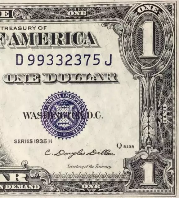 1935H $1 Blue SILVER Certificate Choice Uncirculated! X2375! 1 of 2 Consecutives