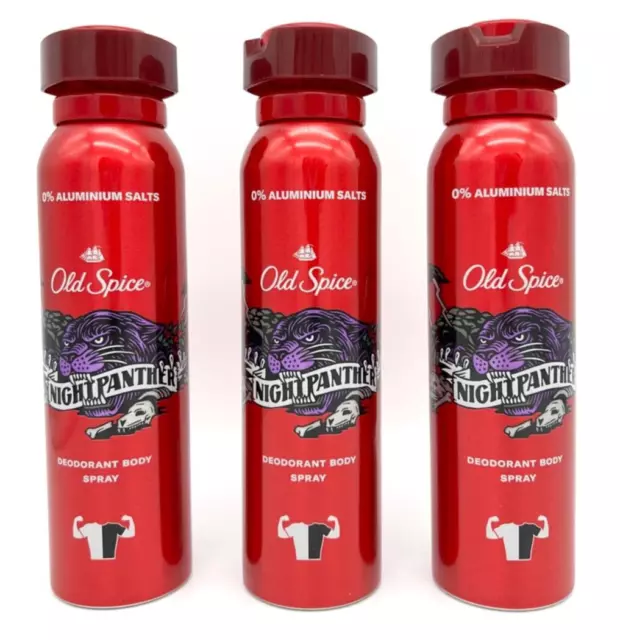 ✅ Old Spice Nighpanther Deo Spray Deodorant Antitranspirant Body Spray 3x 150ml✅