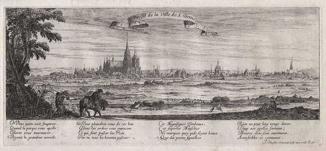 Saint-Denis Paris Panorama Rotocalco Israele Silvestre Incisione Engraving