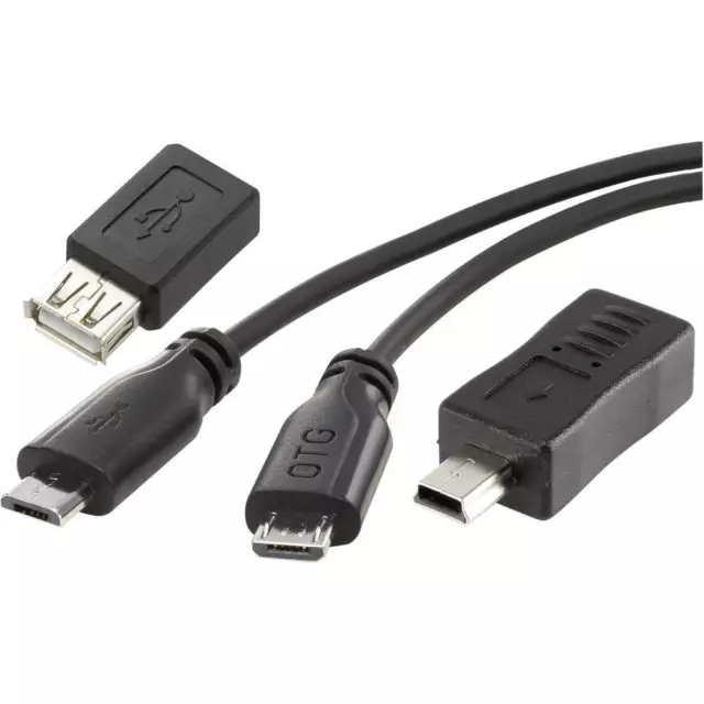 Renkforce Cavo USB USB 2.0 Spina USB-Micro-B, Presa USB-A 0.15 m Nero con