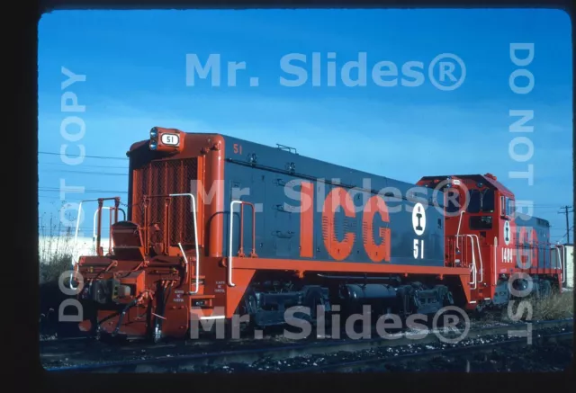 Original Slide ICG Illinois Central Gulf Fresh Paint Slug 51 & SW14 1484 In 1981