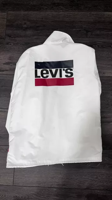 levi's unisex waterproof/windbreak/rain jacket with logo White/L