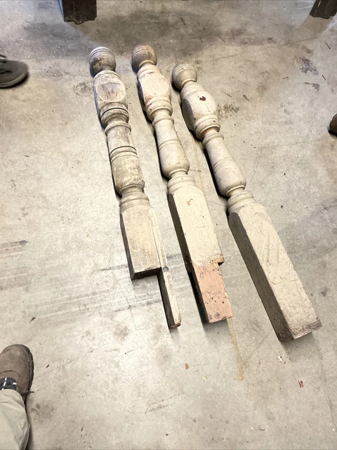 Bova set of Three Matching Antique Newell posts 47 1/2 x 4 1/2 square