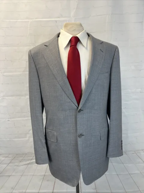 SUPER 120'S Canali Men's Gray Solid Wool Suit 42R 34X31 $2,895