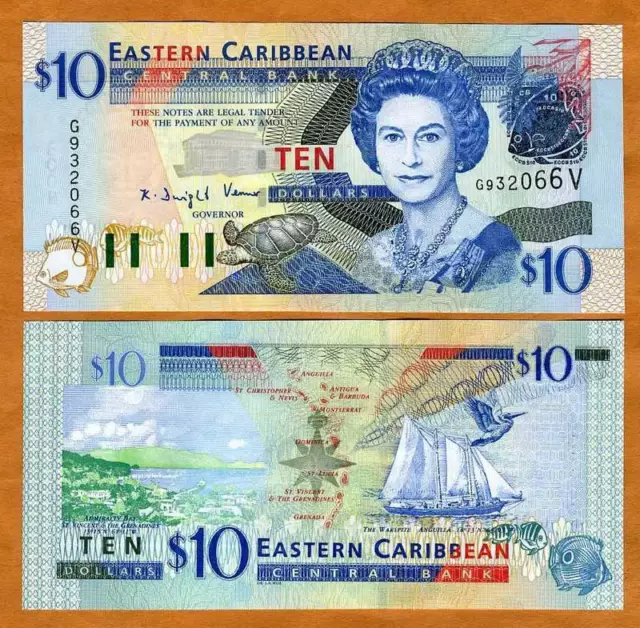 Eastern East Caribbean $10 (2003) St. Vincent P-43v UNC