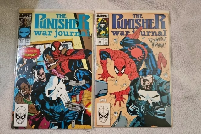 Punisher War Journal 14 And 15 Jim Lee Cover SPIDER-MAN app Vol 1 Marvel