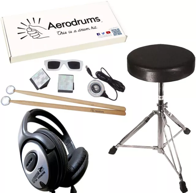 Aerodrums Air-Drumming E-Drum + keepdrum Drumhocker + Kopfhörer