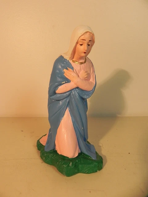 Ancien Santon Devineau Marie Pour Crèche De Noël, Hauteur 13cm, Taille 6, Vintage