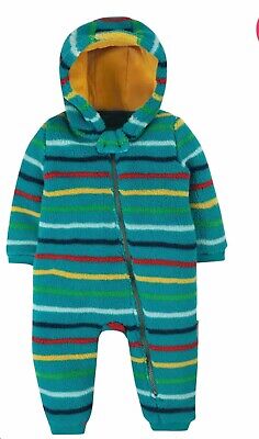 Frugi Rainbow Stripe Ted Fleece Snuggle Suit Age 18-24 Months *BNWT*