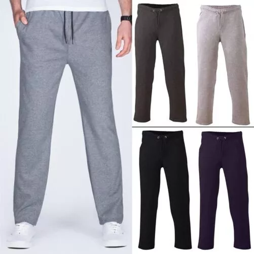 Polar Hombre Pantalón de Chándal Elástico Dobladillo Abierto Gimnasio Pantalones