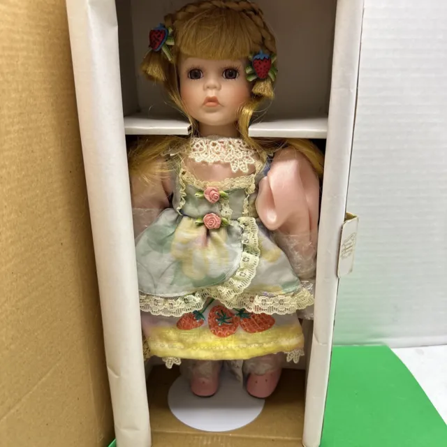 Heritage Signature Collection Strawberry Porcelain Doll #12331. NEVER REMOVED