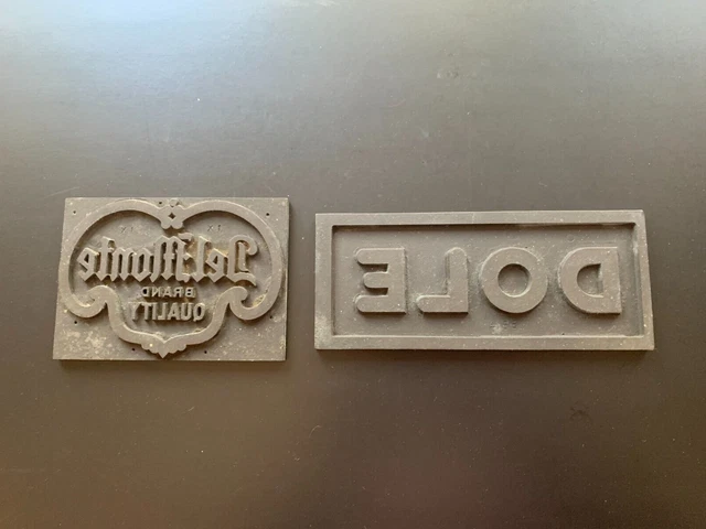 TWO Vintage Brass Printing Plates “Dole”/”DelMonte Brand Quality” VERY RARE!