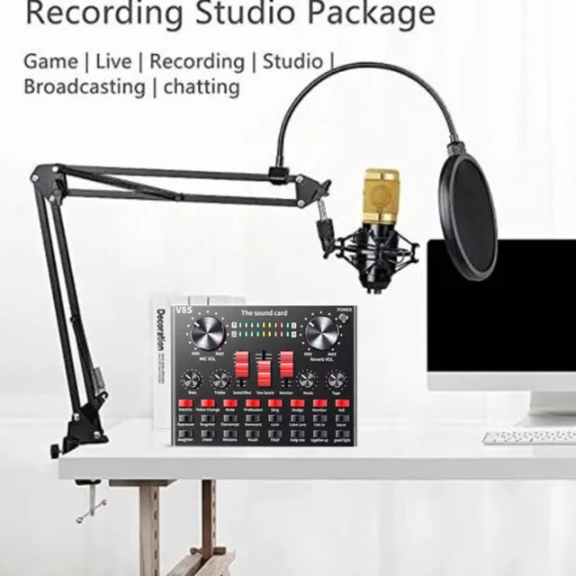 Home Studio Recording Kit Podcast Music Mixer Equipment Condenser Microphone Set 3