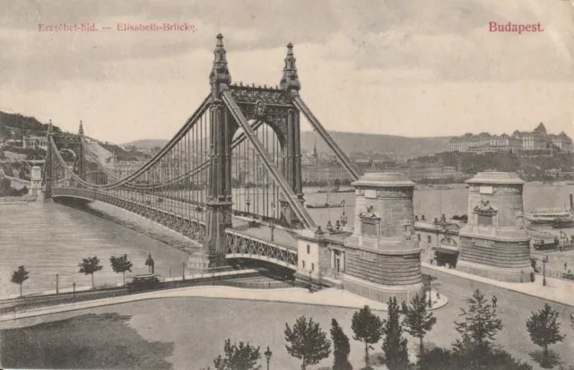 Ansichtskarte: Budapest, Elisabeth-Brücke, 1907