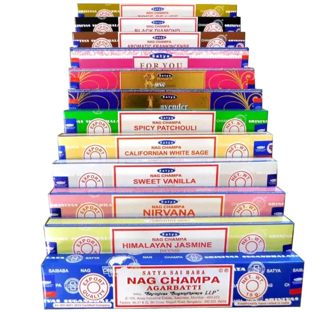 Satya Sai Baba Nag Champa Assorted Mixed Incense Sticks Fragrance Agarbatti 180g