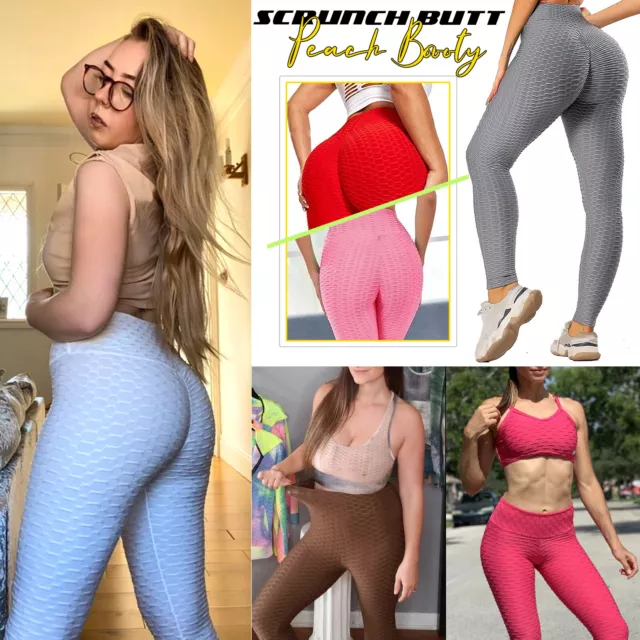 Women Push Up Ruched Butt Lift Yoga Pants Tik Tok Scrunch Leggings Sports  Booty