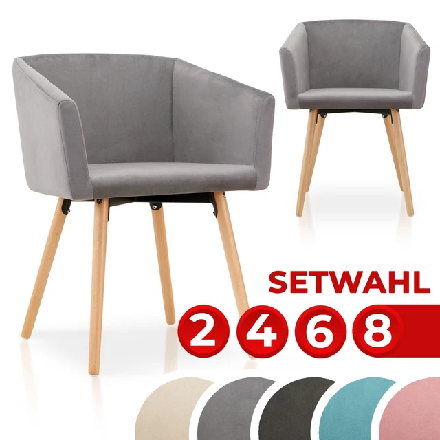Ensemble De Chaises De Salle à Manger Rembourrées VENDOMNIA - Design Moderne, Velours, Cadre Doré