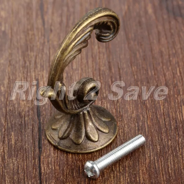 Antique Bronze Coat Rack Hat Towel Clothes Key Hook Bathroom Kitchen Wall Hooks