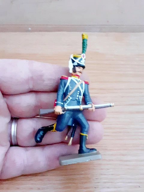 Figurine Starlux 1/32 Lieutenant Chasseur 2e De Ligne - Empire Napoléonien, Plomb Peint, Occasion Parfait état
