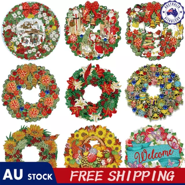5D DIY Partial Special Shaped Drill Diamond Painting Wreath Kit Decoration