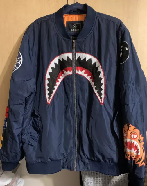 Hudson Outerwear We Killed Ape Shark Varsity Bomber Jacket 2X Streetwear READ