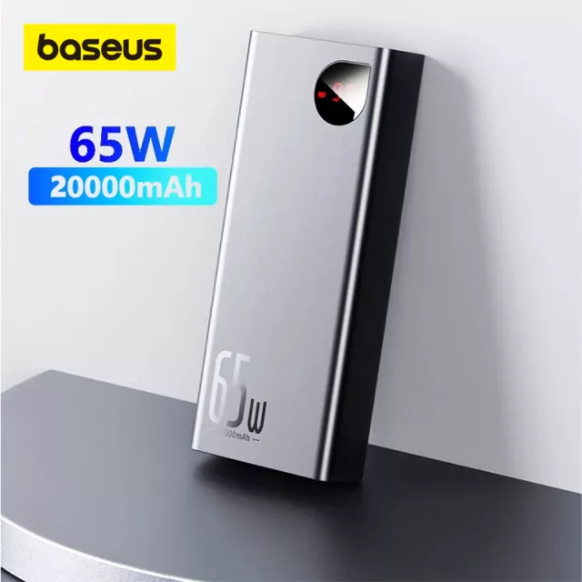 Baseus 20000mah Power Bank 65W PD Quick Charging Powerbank For Smartphone Laptop