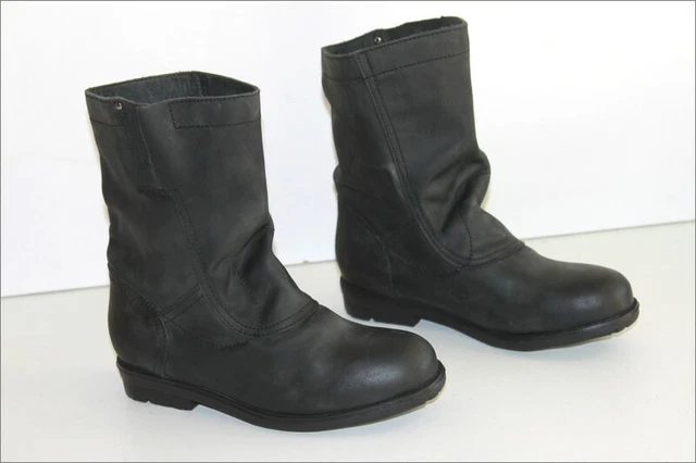 PALLADIUM  Bottines Boots Cuir Plissé Rigide Petits Talons T 37 TTBE