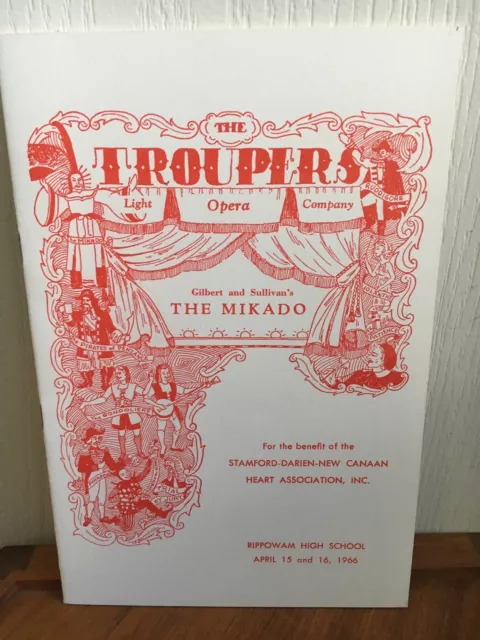 1966 Mikado Program Troupers Light Opera Company CT Gilbert Sullivan Benefit