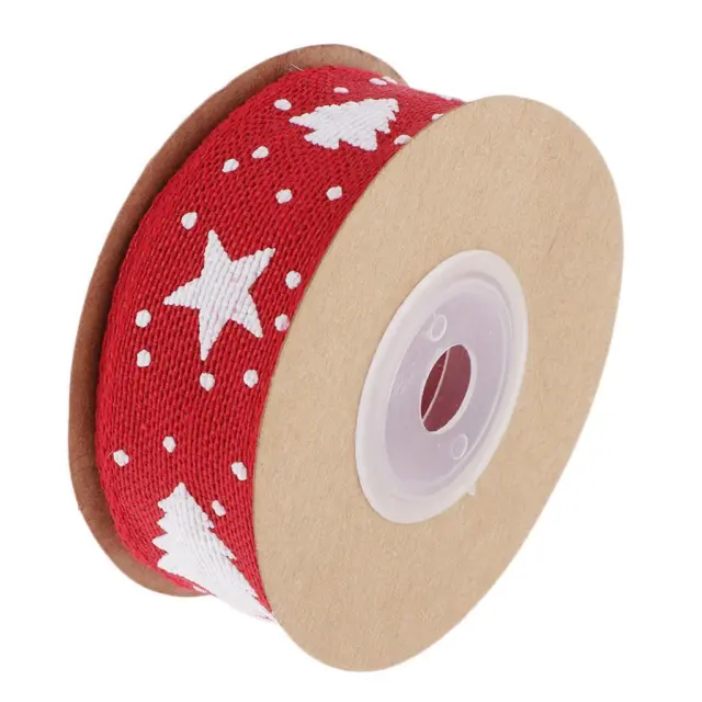 1 roll/10m Christmas Grosgrain Satin Ribbon Gift Wrapping Xmas Decor red