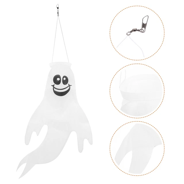 Trachea-bandiera fantasma sacco a vento sospeso decorazione Halloween poliestere bianco