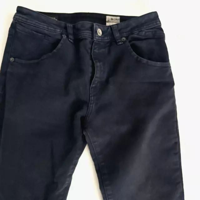 Volcom Nova Mens Jeans 28 x 29 Dark Blue Straight Leg Stretch