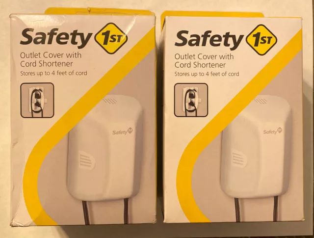 2-Safety 1st Outlet Cover with Cord Shortener for Baby Proofing ~ NEW