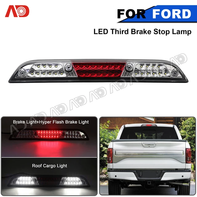For 09-14 Ford F150 Chrome Clear LED Third 3rd Brake Stop Tail Light Cargo Lamp
