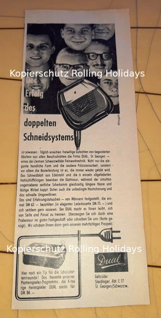 Werbung – DUAL – Rasierer/Plattenspieler – 50er Jahre