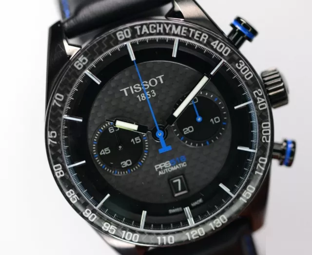 Tissot PRS516 Uhr Automatic Chrono T100.427.36 Schwarz PVD Neu racing Armband