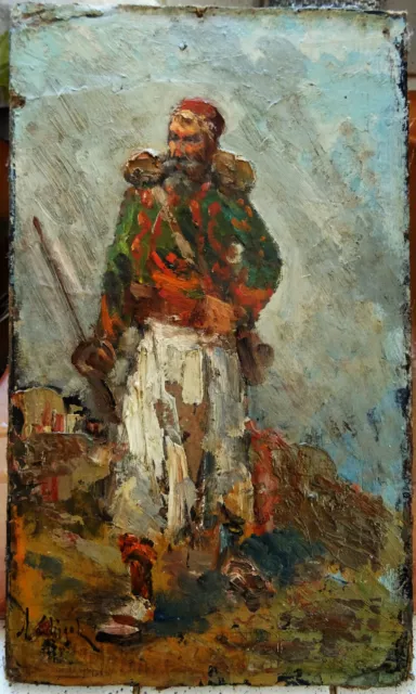 Alphonse Chigot 1824-1917 Zouave Afrique du Nord. Grand peintre militaire Guerre