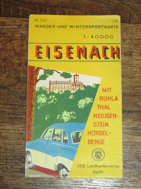 EISENACH  - alte DDR Wander und Wintersportkarte Nr. 513 von 1966 - Wartburg 311
