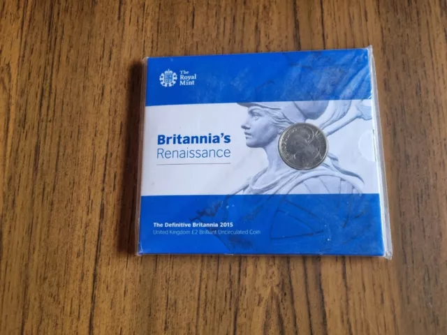 2015 £2 two pound coin in BU Royal Mint Pack : Britannia