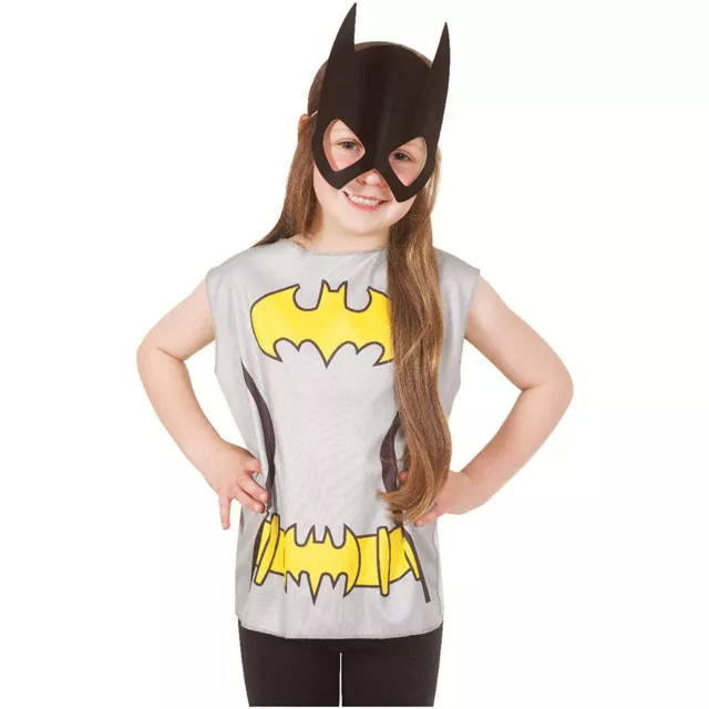 Mädchen Batman Shirt und Maske / Kinder Batgirl Kostüm Karneval Fasching 110-116