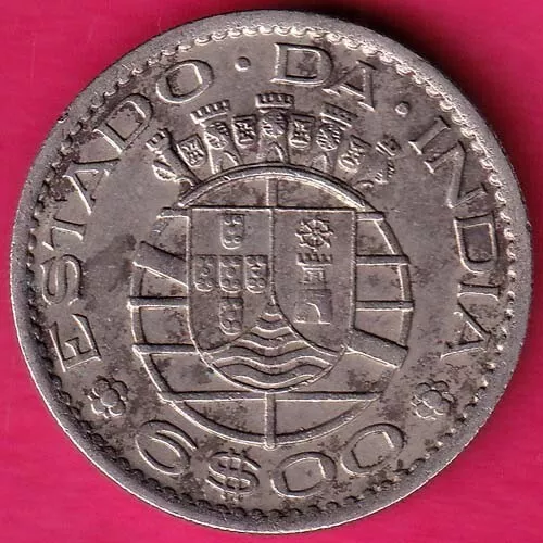 Portuguese India Goa 6 Escudo 1959 Rare Coin  #V288
