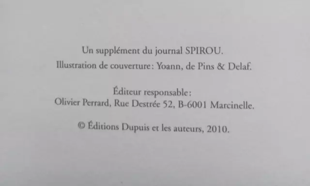 BD Une aventure de Spirou & Fantasio UN CADAVRE EXQUIS 2010 Supplément Journal 3