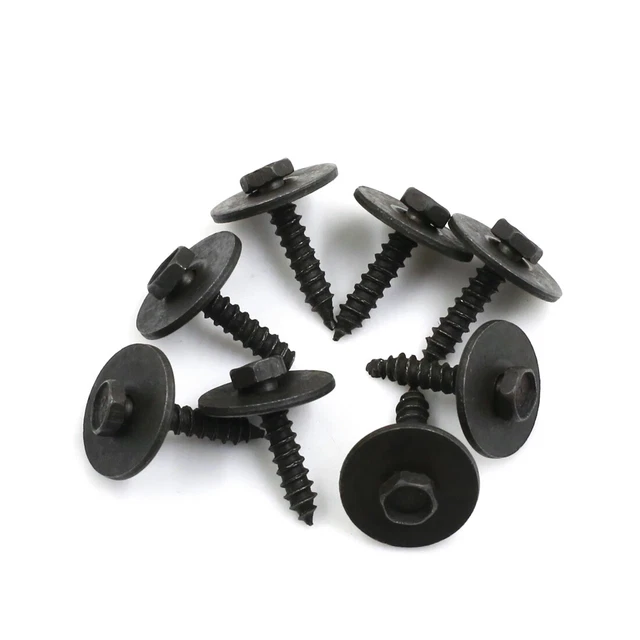 8Pz 4,2 x 22mm Acciaio Inossidabile Vite Nera per Auto Paraurti Parafango