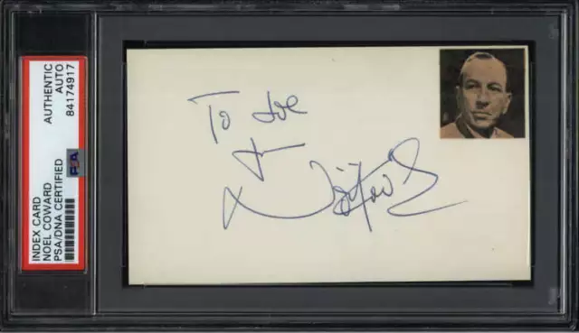 Noel Coward D.1973 Writer / Actor Signed 3" x 5" Index Card  PSA/DNA