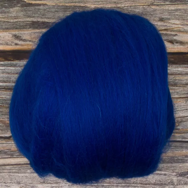 Corriedale Top (Dyed Sapphire) 100g Wool Roving Spinning Fibre Felting Blue