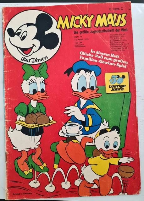 Micky Maus Comic Heft Nr.15 1973 mit SB+GS (016)