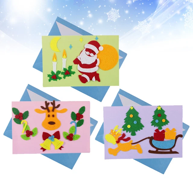 3 PIEZAS Accesorios Hágalo Usted Mismo Para Niños Tarjetas de Navidad Manual Artesanía
