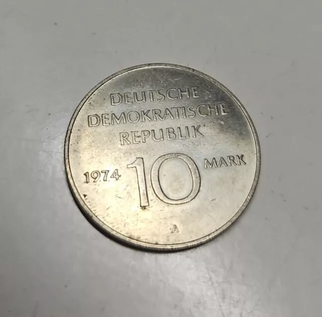 10 Mark DDR Gedenkmünze 1974  " Alles mit dem Volk-Alles für das Volk "